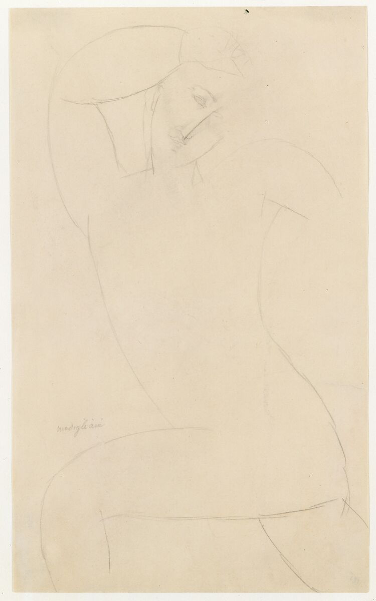 Standing Nude, Amedeo Modigliani (Italian, Livorno 1884–1920 Paris), Graphite on white paper 