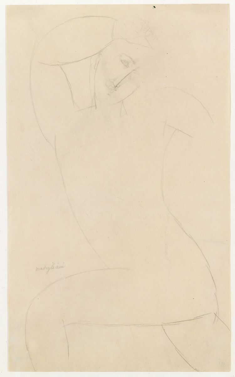 Standing Nude, Amedeo Modigliani  Italian, Graphite on white paper