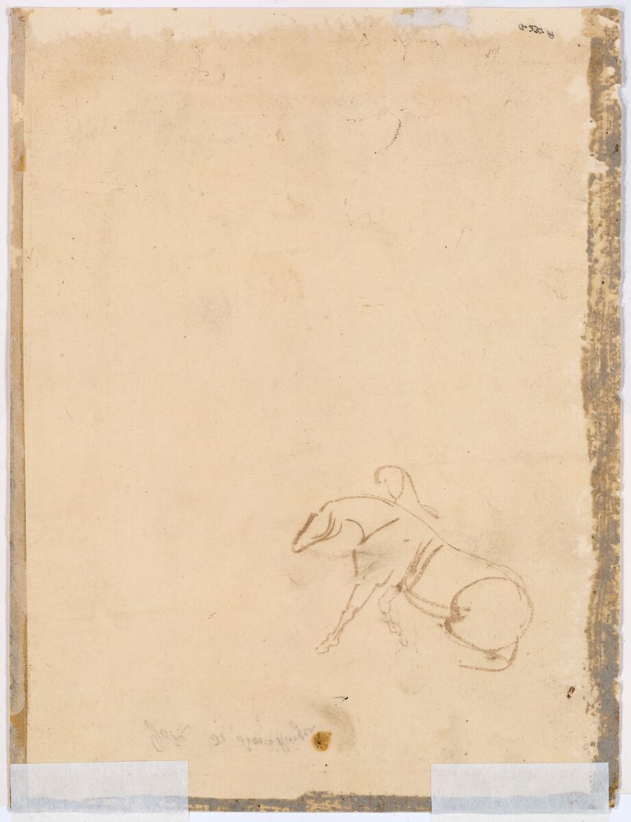 Götz von Berlichingen Writing His Memoirs, Eugène Delacroix (French, Charenton-Saint-Maurice 1798–1863 Paris), Graphite on beige wove paper