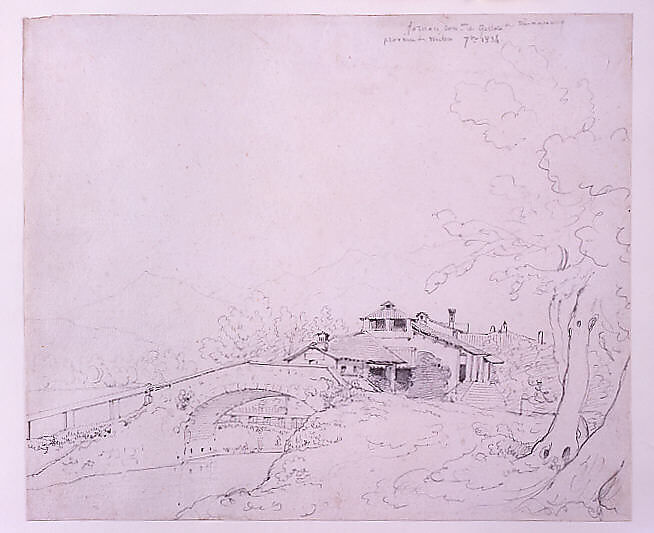 Gessate in the Province of Milan, Camille Corot  French, Pencil on off-white wove paper