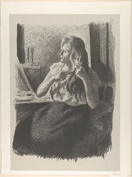 Woman Combing Her Hair (Femme se coiffant), from "L'Estampe Originale", Maximilien Luce (French, Paris 1858–1941 Paris), Transfer lithograph on chine collé 