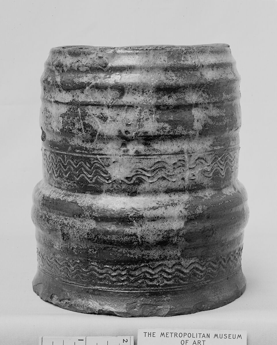 Water Pot, Clay with incised pattern, covered with glaze (Karatsu ware, Satsuma type), Japan 