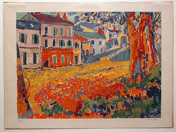 Street Scene, Maurice de Vlaminck (French, Paris 1876–1958 Reuil-La-Gadelière), Lithograph, French 