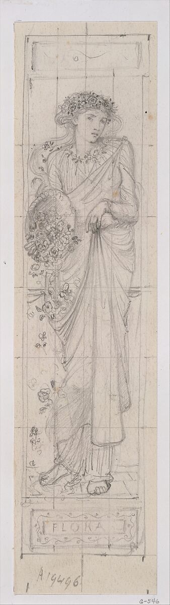 Design for the Figure of "Flora", Sir Edward Burne-Jones (British, Birmingham 1833–1898 Fulham), Graphite on paper, British 
