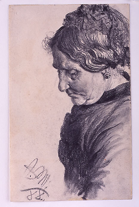 Study of a Woman, Adolph Menzel (German, Breslau 1815–1905 Berlin), carpenter's pencil (?) with stumping on paper