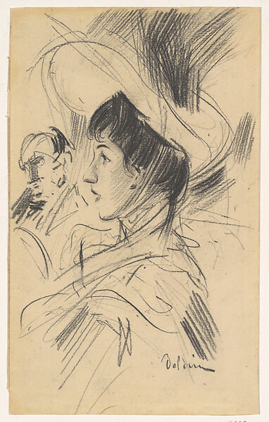 Portrait of a Lady, Giovanni Boldini (Italian, Ferrara 1842–1931 Paris), Crayon on paper 