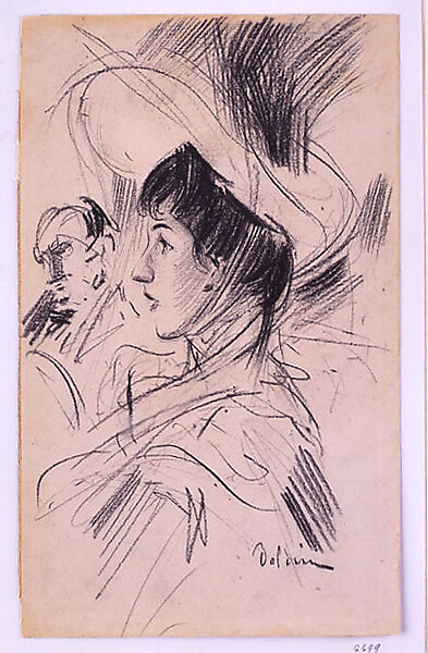 Portrait of a Lady, Giovanni Boldini (Italian, Ferrara 1842–1931 Paris), Crayon on paper