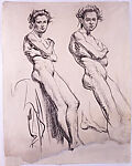 Studies of a Young Female Nude, Augustus (Edwin) John (Tenby 1878–Fordingbridge, Hants 1961), Charcoal on paper