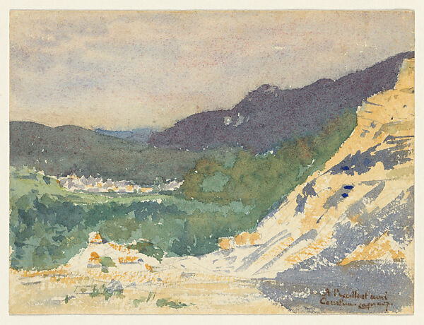 Landscape in the Pyrenees at Arudy, Pierre Laprade (French, Narbonne 1875–1931 Fontenay-aux-Roses), Graphite and watercolor on buff wove paper (dry-mounted) 
