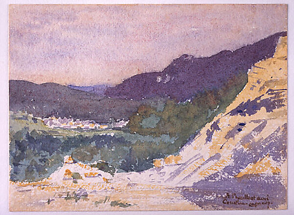 Landscape in the Pyrenees at Arudy, Pierre Laprade (French, Narbonne 1875–1931 Fontenay-aux-Roses), Graphite and watercolor on buff wove paper (dry-mounted)