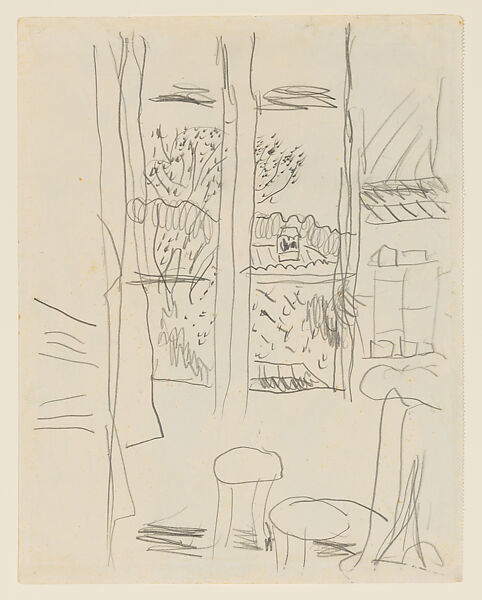 The Goatherd (recto), Pierre Bonnard (French, Fontenay-aux-Roses 1867–1947 Le Cannet), Pencil and colored chalk on cream wove paper (from sketchbook)