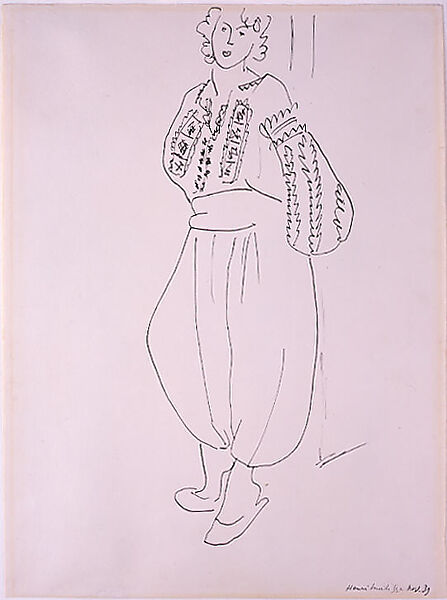 Woman in a Native Costume, Henri Matisse (French, Le Cateau-Cambrésis 1869–1954 Nice), Pen and black ink on cream wove paper