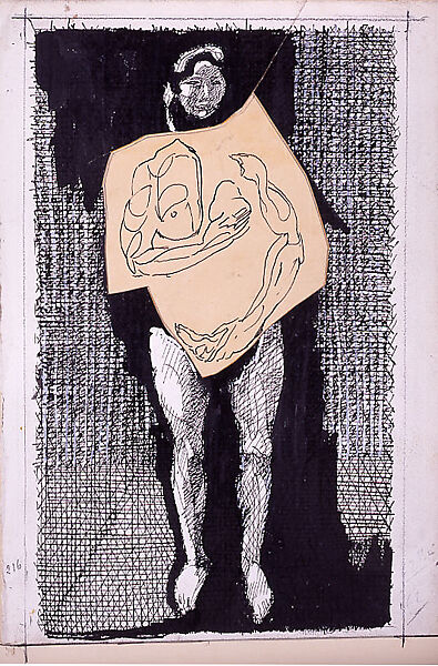Project for an Illustration to a Poem of Louis de Gonzague Frick, Jacques Villon (French, Damville 1875–1963 Puteaux), Graphite, black ink, and gouache, with a graphite border 
