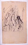Seated Woman with a Mandolin, In the style of Pablo Picasso (Spanish, Malaga 1881–1973 Mougins, France), Pen and black ink