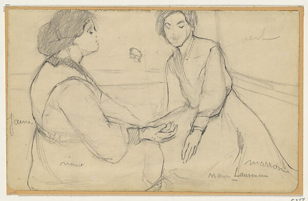 Conversation, Marie Laurencin (French, Paris 1883–1956 Paris), Pencil with stump 