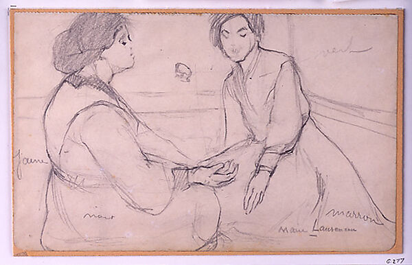 Conversation, Marie Laurencin (French, Paris 1883–1956 Paris), Pencil with stump on paper