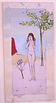 Standing Female Nude, Marcel Vertès (Hungarian, Ujpcst 1895–1961 Paris), Gouache, graphite, and blue crayon, with graphite border