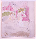 Bedroom Scene, Marcel Vertès (Hungarian, Ujpcst 1895–1961 Paris), Graphite, watercolor, and gouache, with graphite border