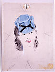 Girl in Blue Hat, Marcel Vertès (Hungarian, Ujpcst 1895–1961 Paris), Gouache, graphite, and black ink, with graphite border