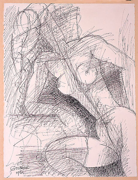 Seated Nude, Marcel Gromaire (French, Noyelles-sur-Sambre 1892–1971 Paris), Pen and ink 
