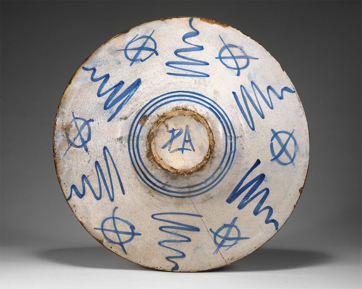 Dish (tondino), Maiolica (tin-glazed earthenware), Italian, Montelupo