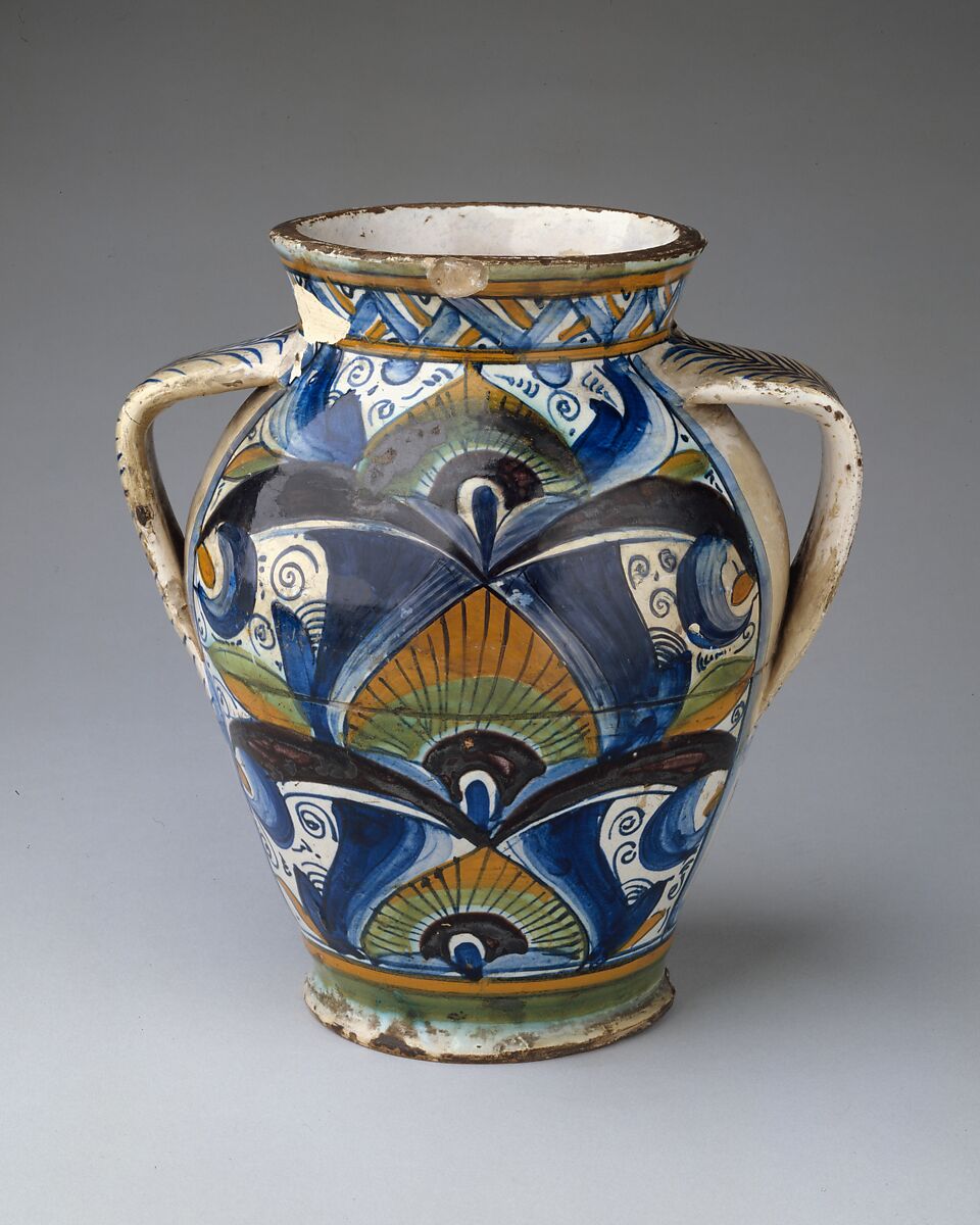 Apothecary Jar (orciuolo), Maiolica (tin-glazed earthenware), Italian, probably Florence or vicinity