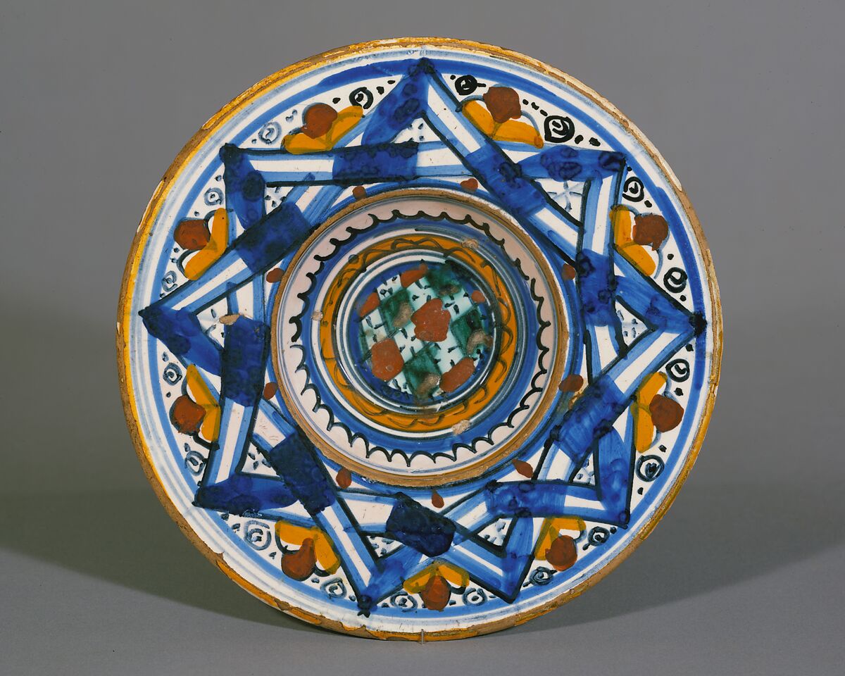 Plate (tondino), Maiolica (tin-glazed earthenware), Italian, Florence or vicinity 