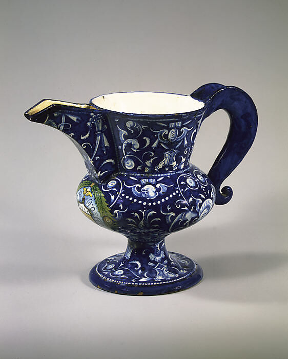 Armorial ewer (brocca), Maiolica (tin-glazed earthenware), Italian, Faenza