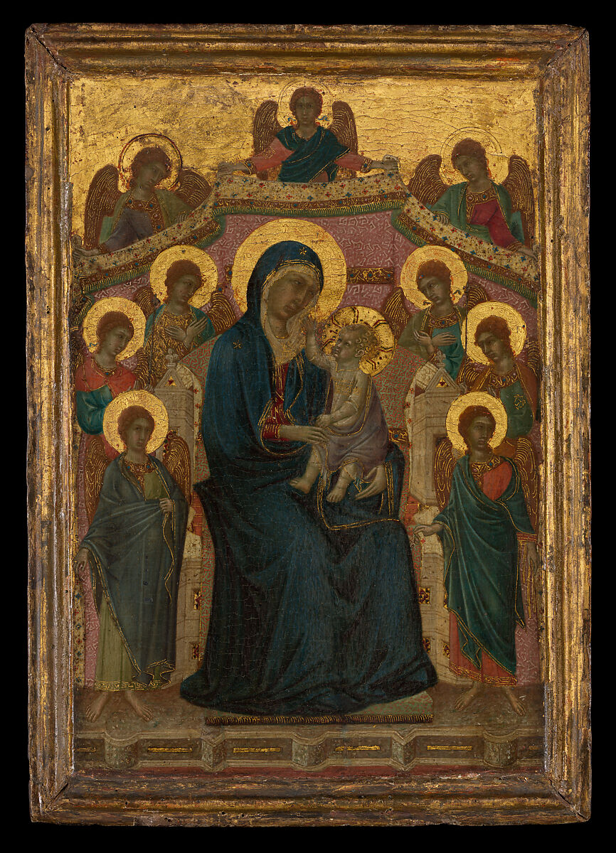 Madonna and Child with Nine Angels, Segna di Buonaventura (Italian, active Siena by 1298–died 1326/31), Tempera on panel 