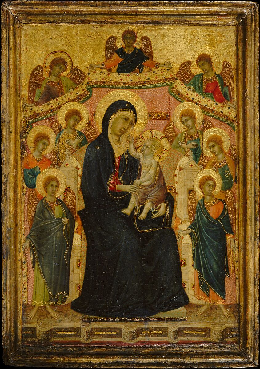 Madonna and Child with Nine Angels, Segna di Buonaventura (Italian, active Siena by 1298–died 1326/31), Tempera on panel 