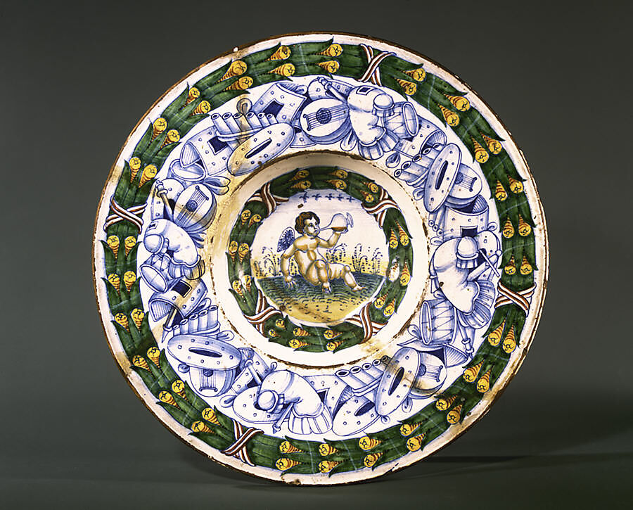 Plate (tondino), Maiolica (tin-glazed earthenware), Italian, probably Faenza 