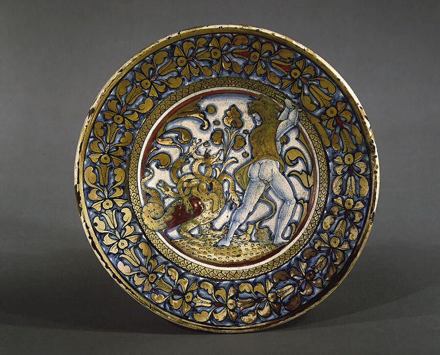 Dish (piatto), Maiolica (tin-glazed earthenware), Italian, Deruta