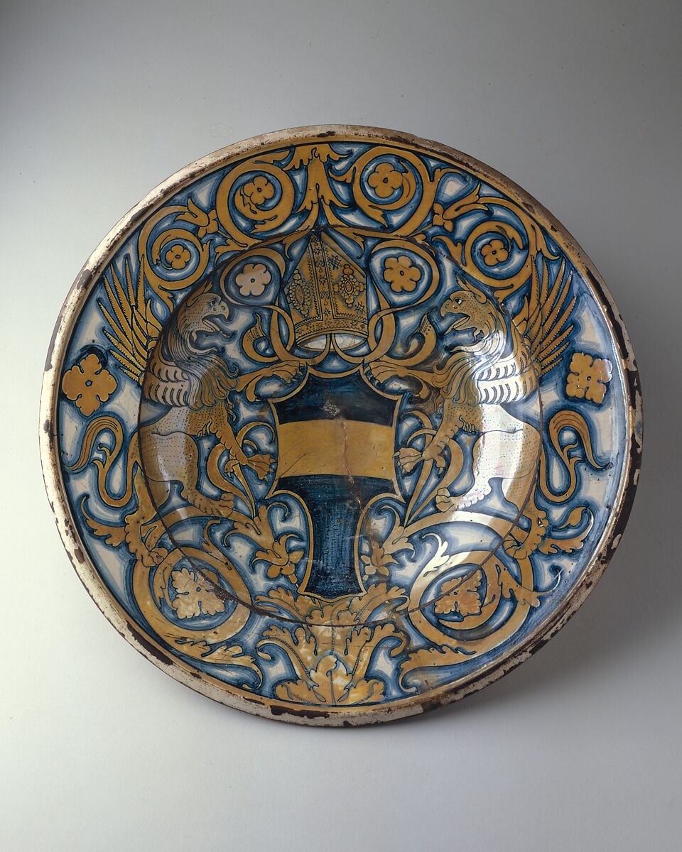 Dish (piatto), Maiolica (tin-glazed earthenware), Italian, Deruta