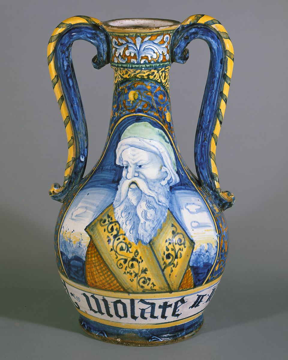 Apothecary vase (vaso da farmacia), Maiolica (tin-glazed earthenware), Italian, Castelli 