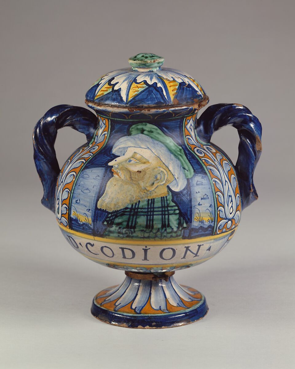 Apothecary vase (vaso da farmacia), Maiolica (tin-glazed earthenware), Italian, Castelli 