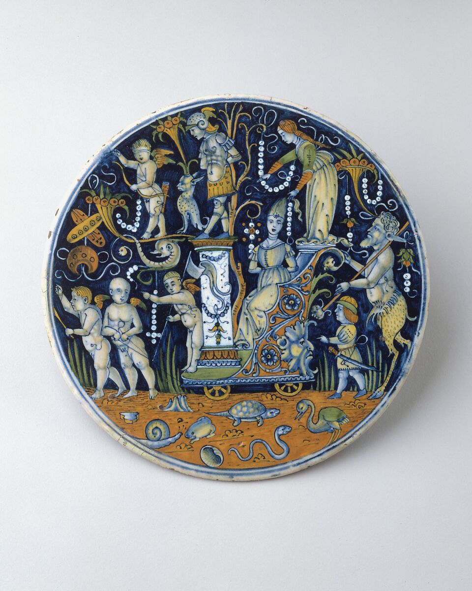 Roundel (tondo), possibly workshop of Giovanni Maria Vasaro (Italian (Castel Durante), active early 16th century), Maiolica (tin-glazed earthenware), Italian, Castel Durante 