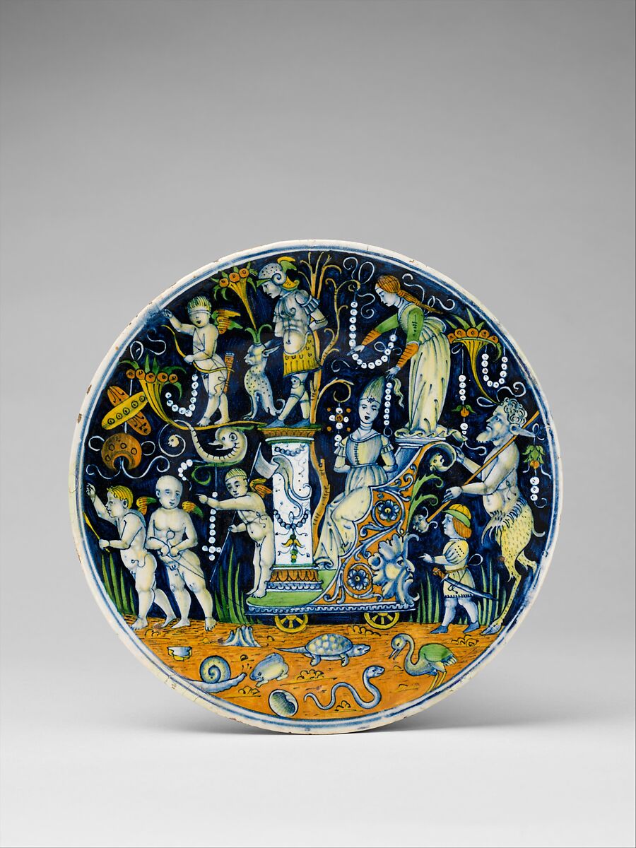 Roundel (tondo), possibly workshop of Giovanni Maria Vasaro (Italian (Castel Durante), active early 16th century), Maiolica (tin-glazed earthenware), Italian, Castel Durante