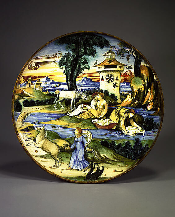 Dish (coppa), probably workshop of Guido Durantino (Italian, Urbino, active 1516–ca. 1576), Maiolica (tin-glazed earthenware), Italian, Urbino and Gubbio