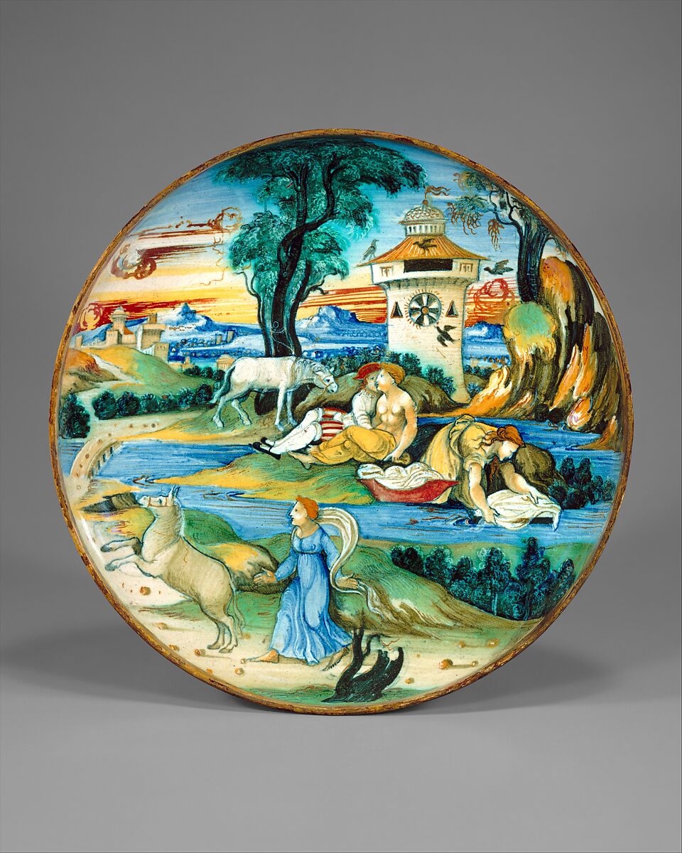 Dish (coppa), probably workshop of Guido Durantino (Italian, Urbino, active 1516–ca. 1576), Maiolica (tin-glazed earthenware), Italian, Urbino and Gubbio 