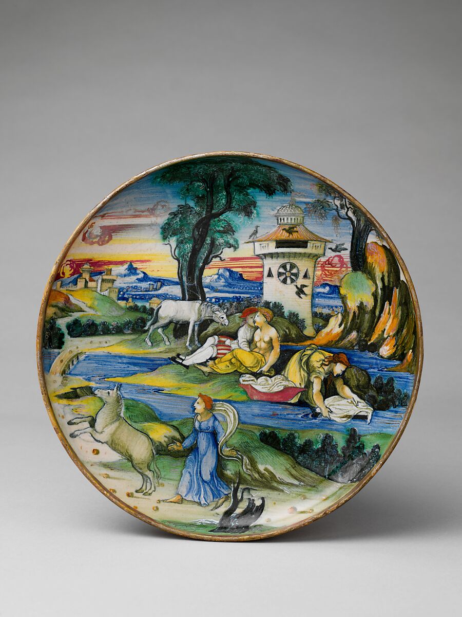 Dish (coppa), probably workshop of Guido Durantino (Italian, Urbino, active 1516–ca. 1576), Maiolica (tin-glazed earthenware), Italian, Urbino and Gubbio