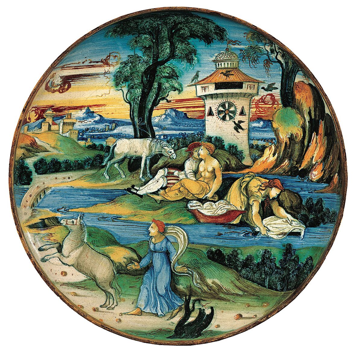 Dish (coppa), probably workshop of Guido Durantino (Italian, Urbino, active 1516–ca. 1576), Maiolica (tin-glazed earthenware), Italian, Urbino and Gubbio
