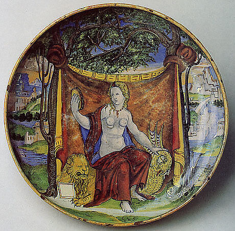 Dish (coppa), Maiolica (tin-glazed earthenware), Italian, probably Urbino and Gubbio