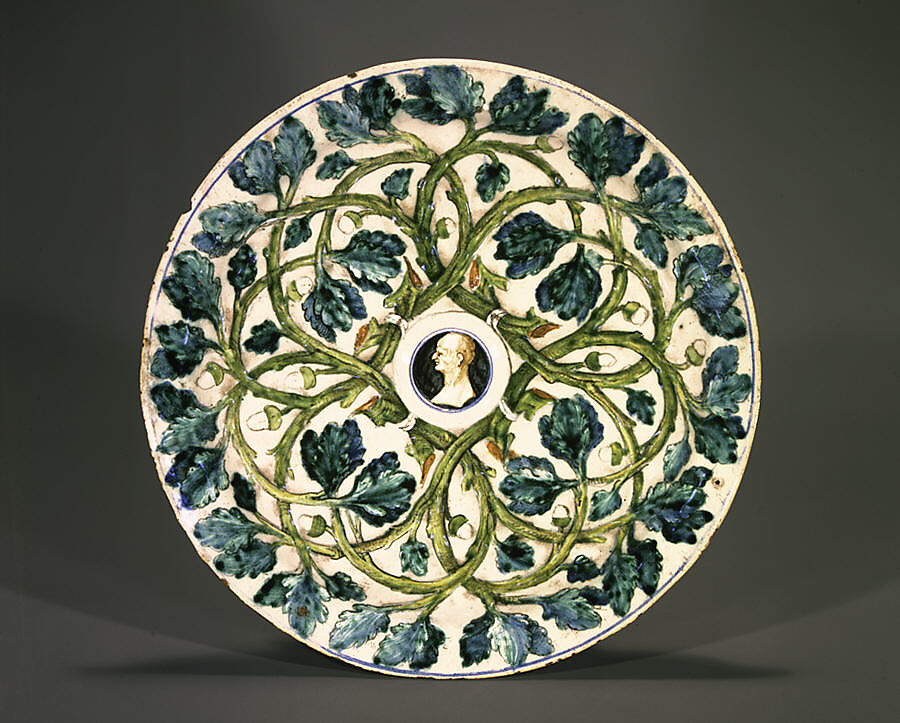 Dish (piatto), Maiolica (tin-glazed earthenware), Italian, probably Castel Durante 