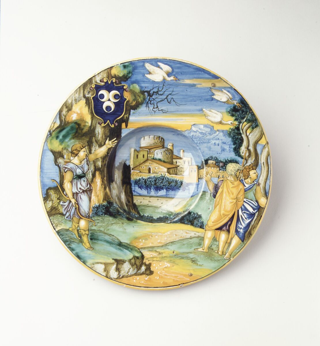 Plate (tondino), Francesco Xanto Avelli da Rovigo (Italian, Rovigo ca.1487–1542), Maiolica (tin-glazed earthenware)