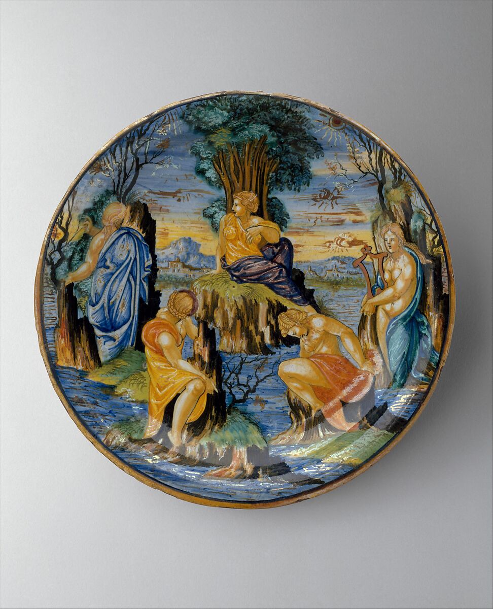 Dish (piatto), Francesco Xanto Avelli da Rovigo (Italian, Rovigo ca.1487–1542), Maiolica (tin-glazed earthenware) 