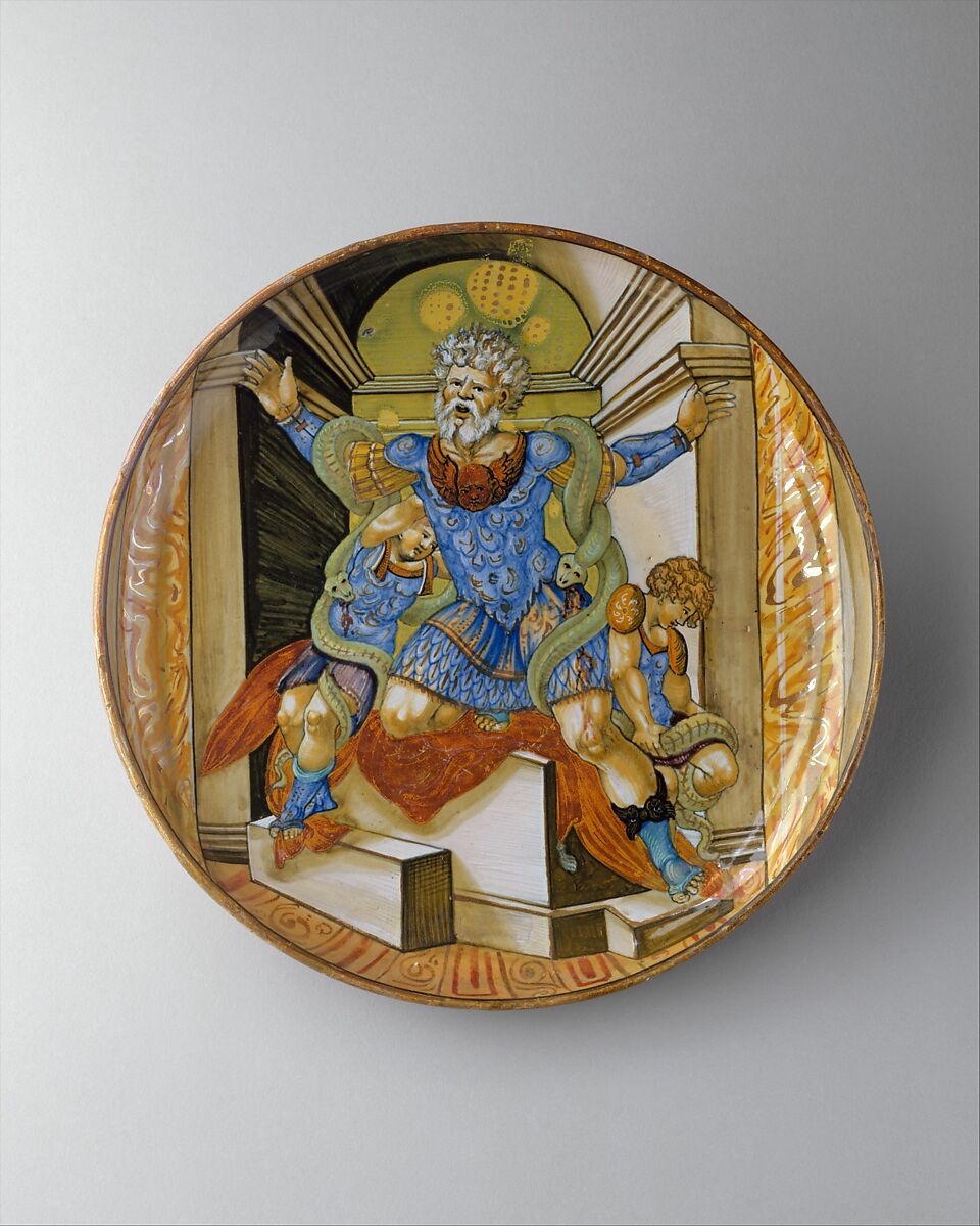 Dish (coppa), Francesco Xanto Avelli da Rovigo (Italian, Rovigo ca.1487–1542), Maiolica (tin-glazed earthenware) 