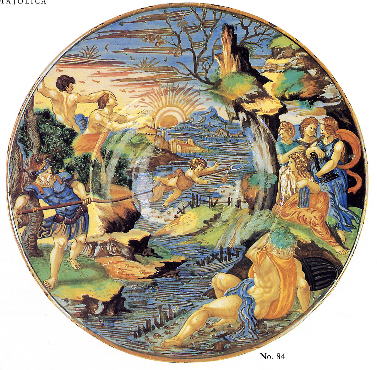 Plate (tagliere), Francesco Xanto Avelli da Rovigo (Italian, Rovigo ca.1487–1542), Maiolica (tin-glazed earthenware)