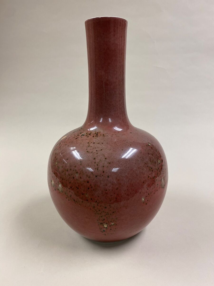 Bottle vase, Porcelain with copper red glaze (Jingdezhen ware), China 