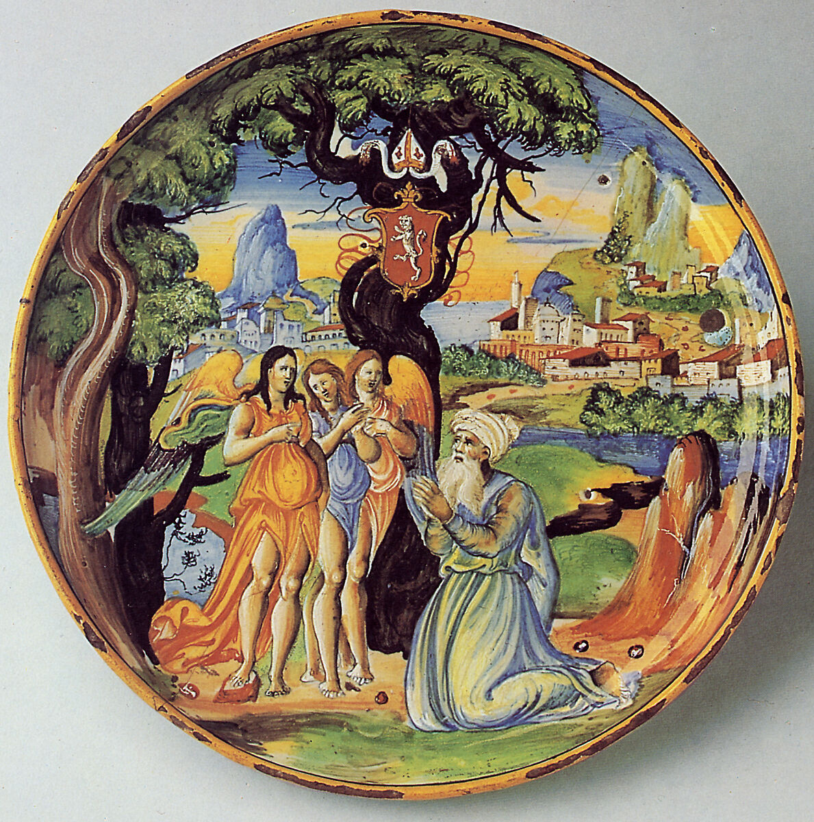 Dish (coppa), perhaps workshop of Guido Durantino (Italian, Urbino, active 1516–ca. 1576), Lustered earthenware Maiolica (tin-glazed earthenware), Italian, probably Urbino 