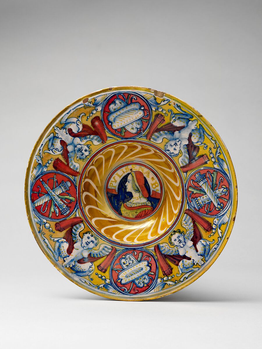 Plate (tondino), probably workshop of Maestro Giorgio Andreoli (Italian (Gubbio), active first half of 16th century), Maiolica (tin-glazed earthenware)